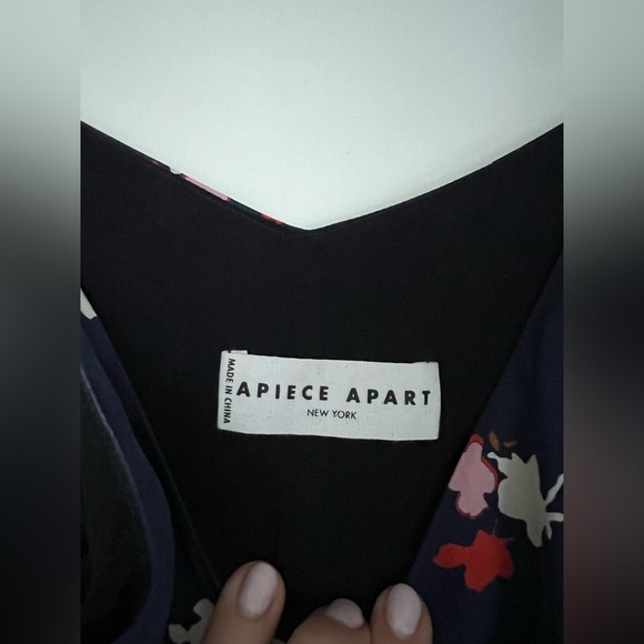 Apiece Apart Navy Floral Midi Dress Small - Picture 6 of 7